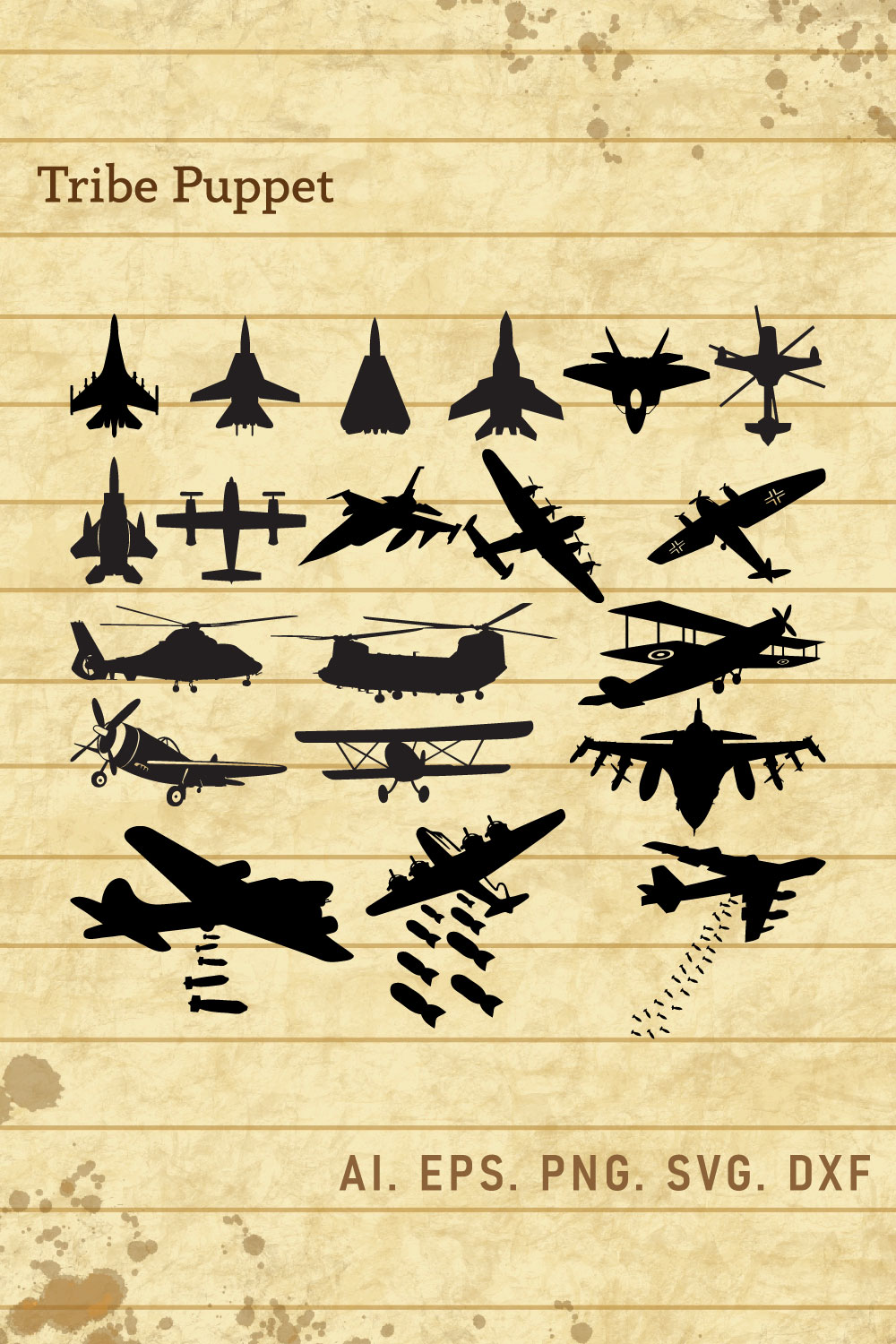 Military Aircraft SVG pinterest preview image.