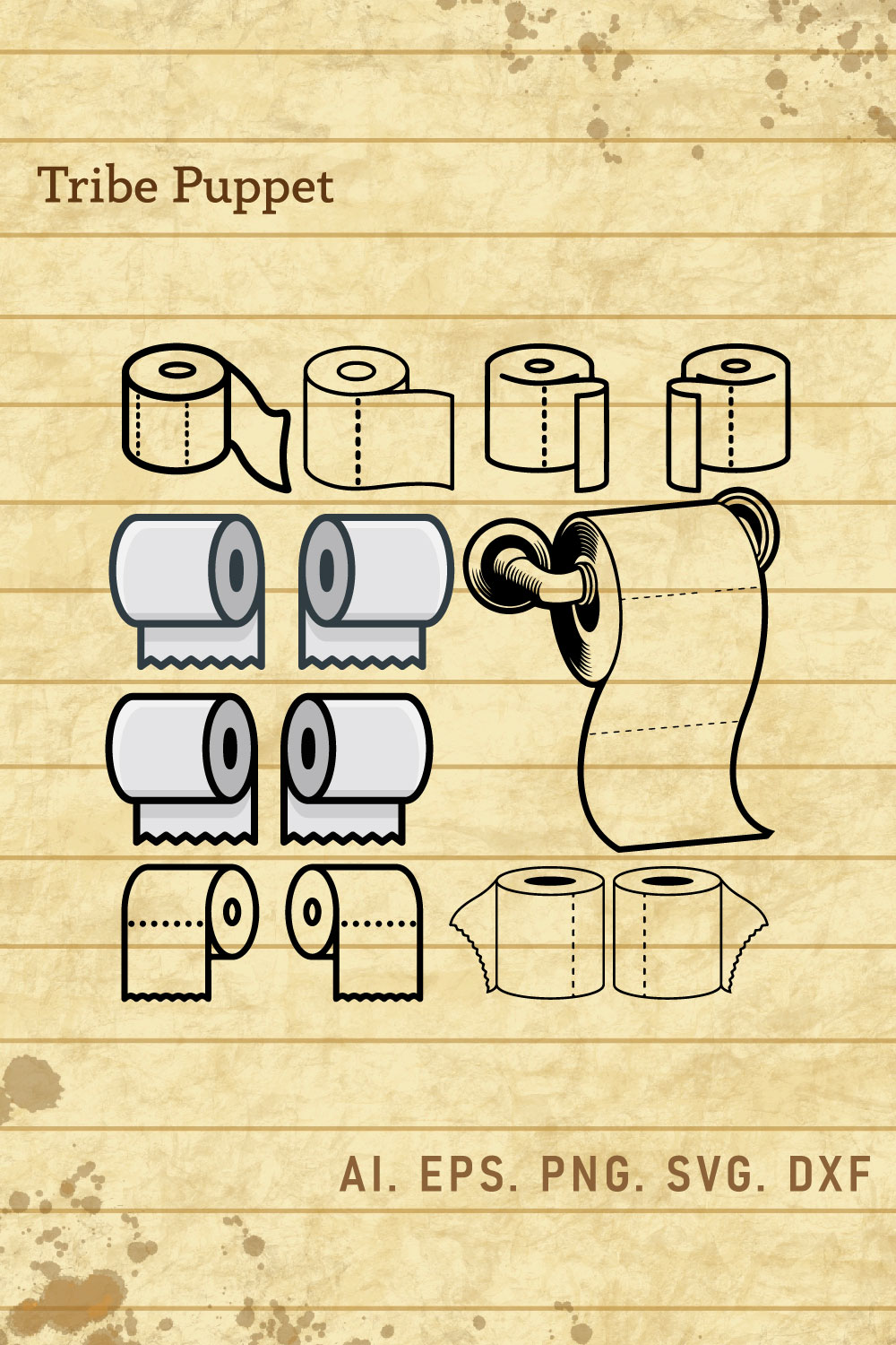 Toilet Tissue SVG pinterest preview image.