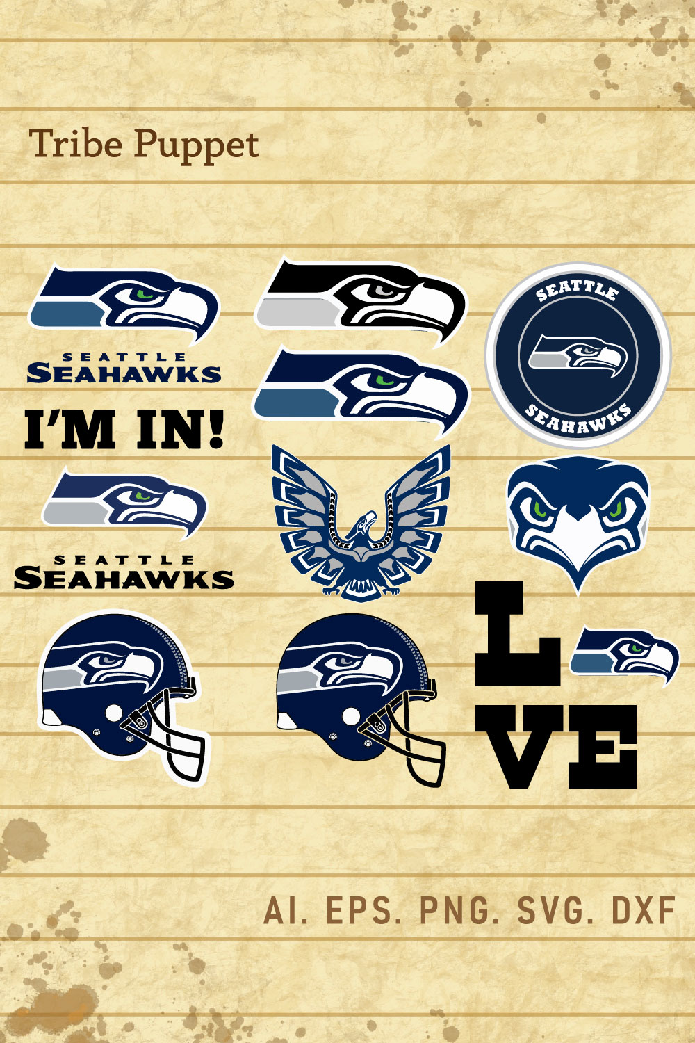 Seattle Seahawks Logo SVG pinterest preview image.