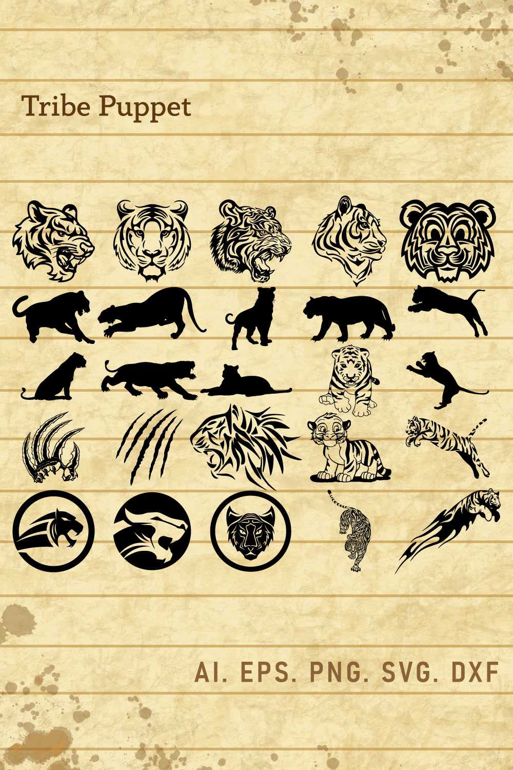 Bunch of animals that are on a piece of paper.