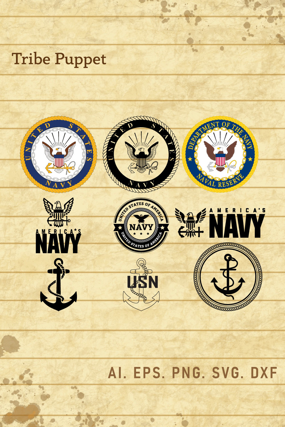 America Navy Logo SVG pinterest preview image.