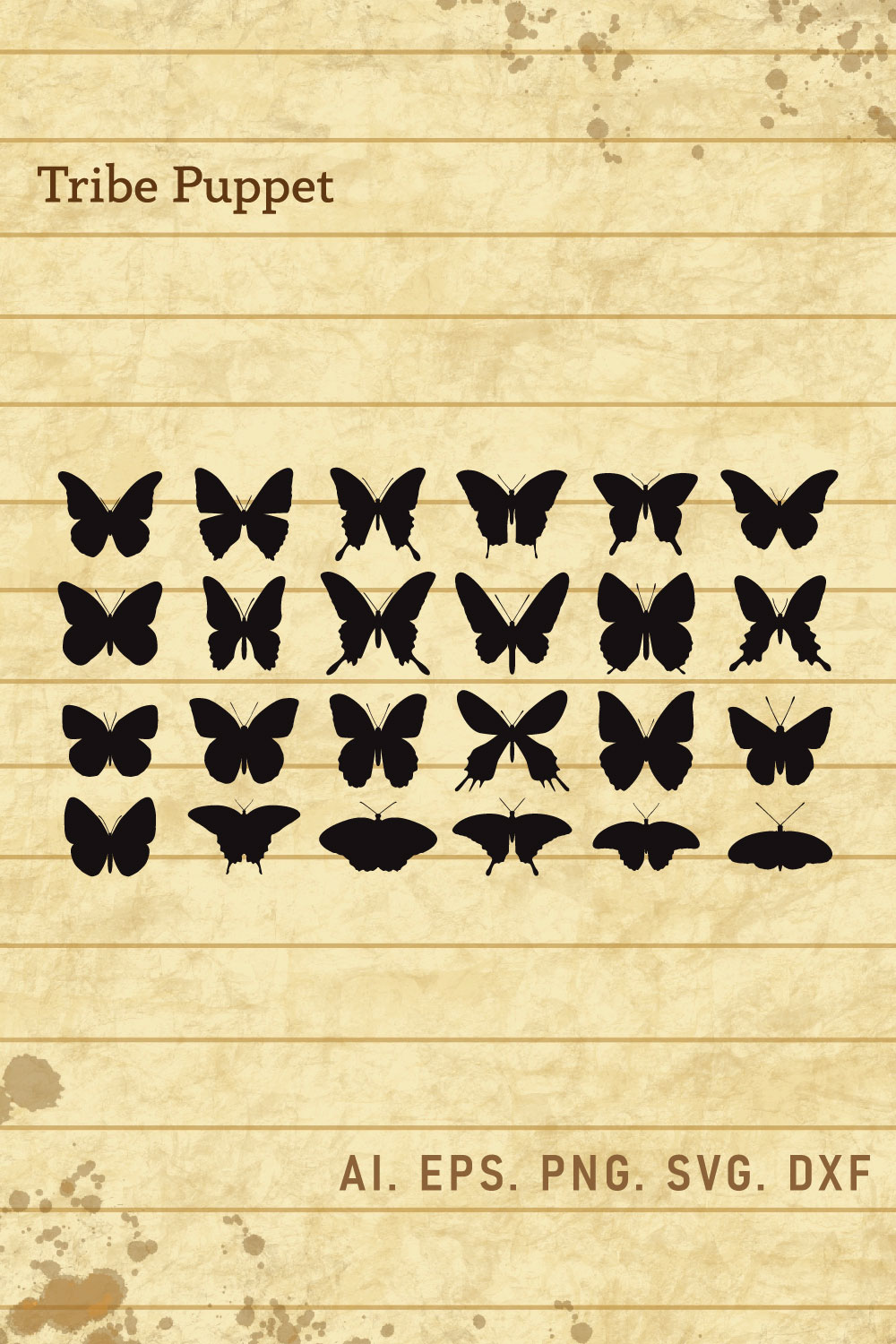 Butterfly Vector Set pinterest preview image.