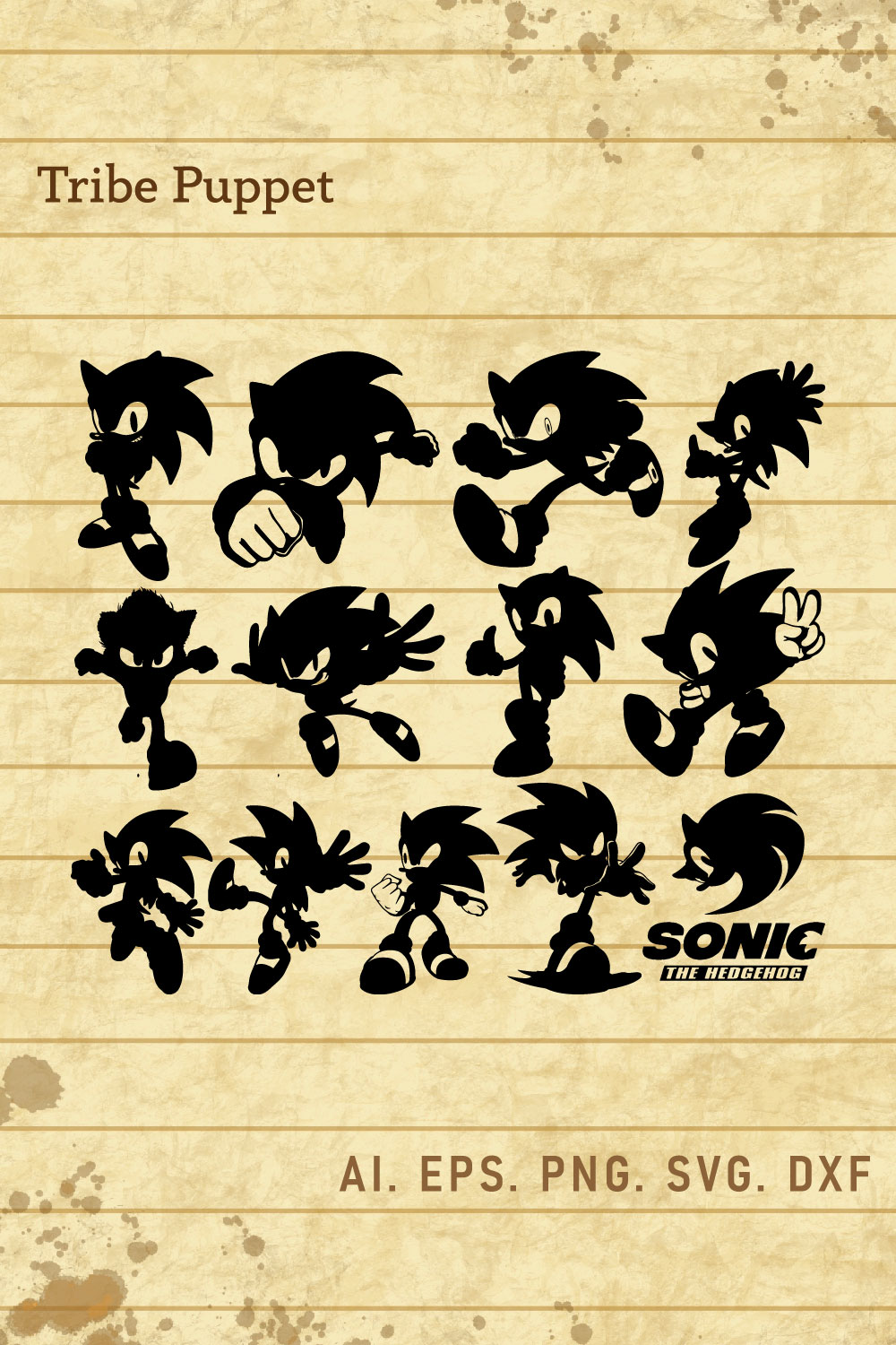 Sonic SVG pinterest preview image.