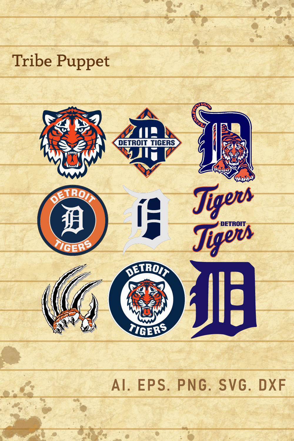 Detroit Tigers Logo Svg pinterest preview image.