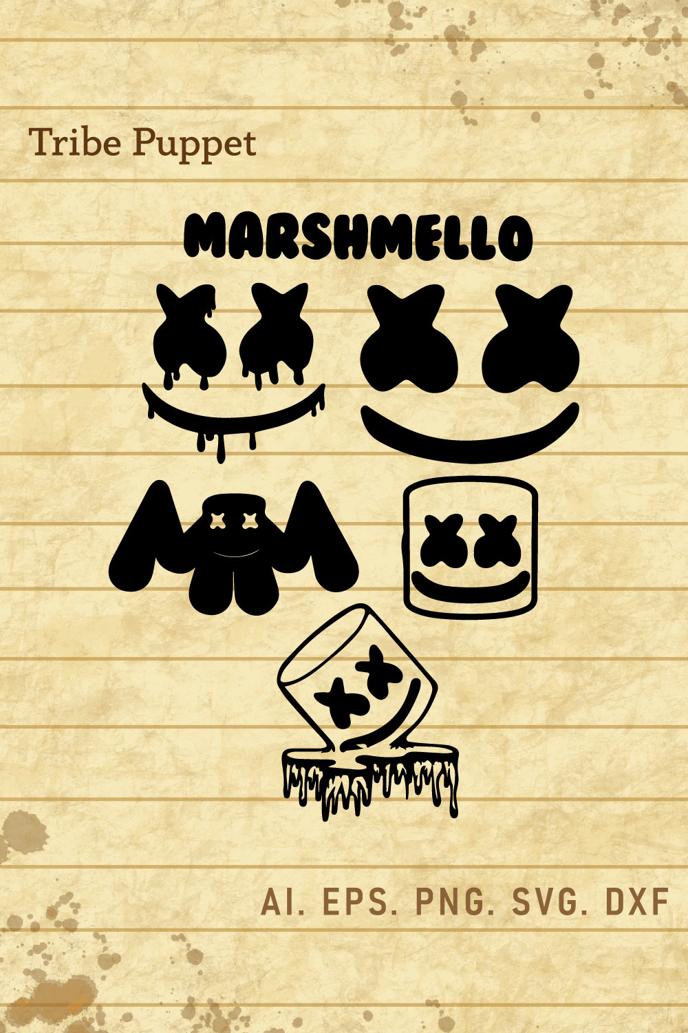 Marshmello SVG pinterest preview image.