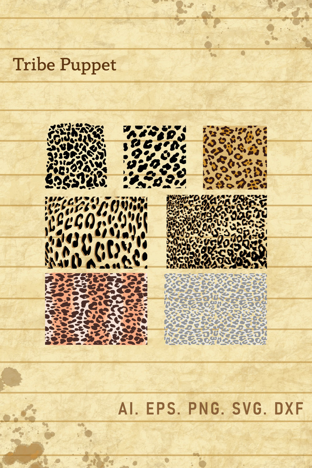 Leopard Print Pattern SVG pinterest preview image.