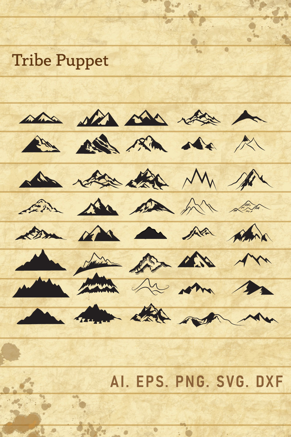 Mountain SVG 2 pinterest preview image.