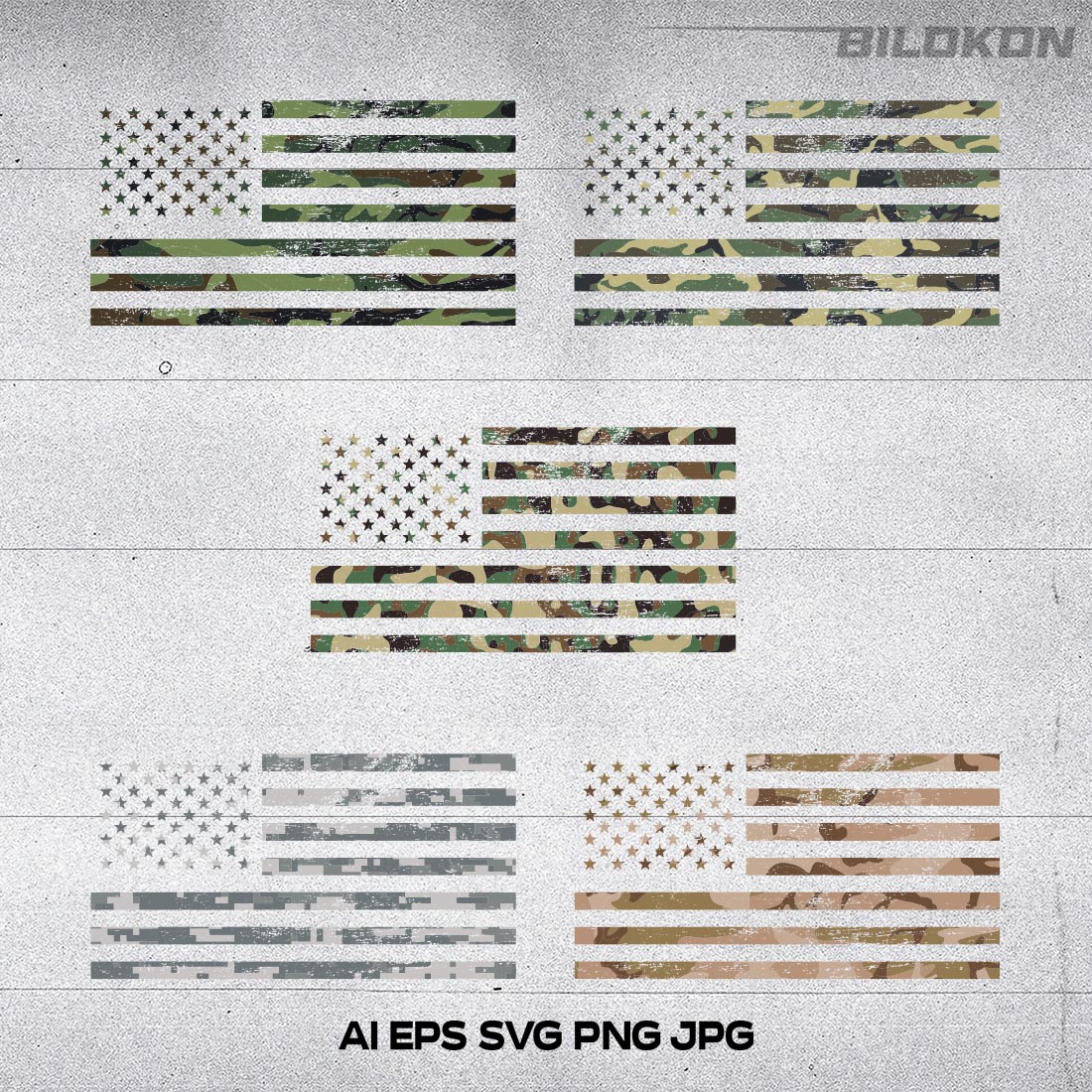 Military camouflage Grunge American flag, USA flag, SVG Vector cover image.