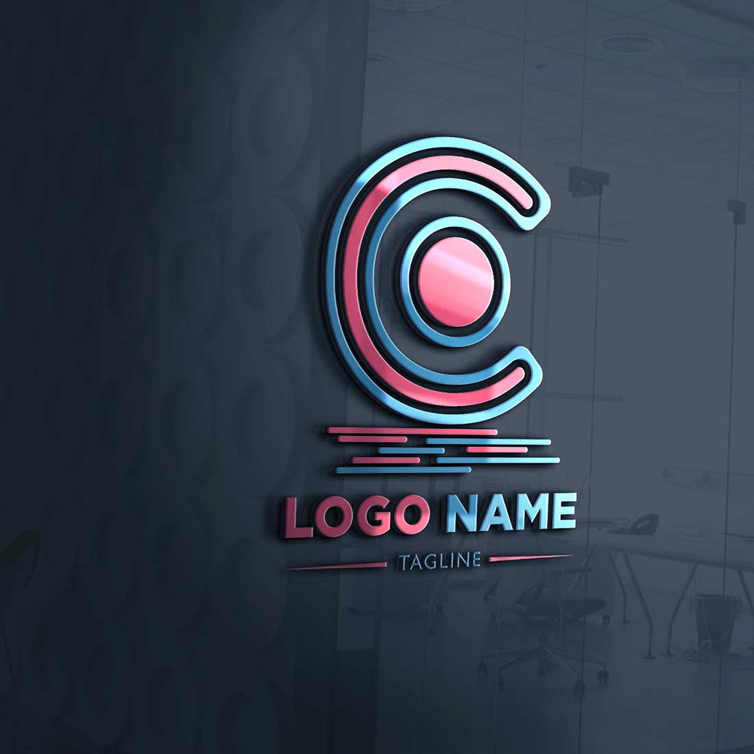 C Letter Logo Template preview image.