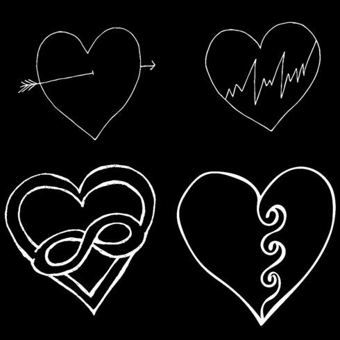 White PNG Valentine Art Doodles Set of 5 cover image.