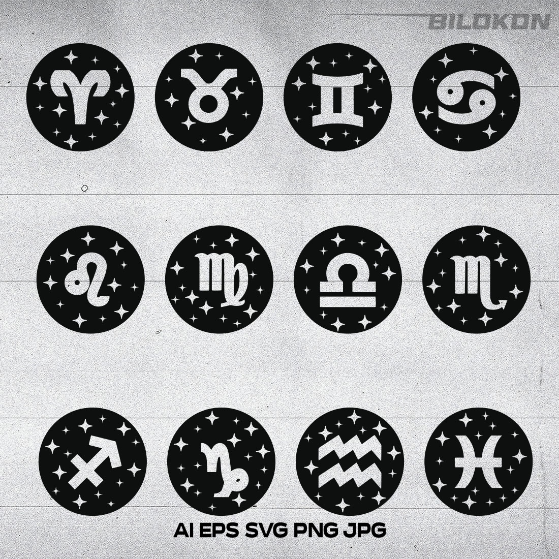Zodiac horoscope signs SVG Vector cover image.