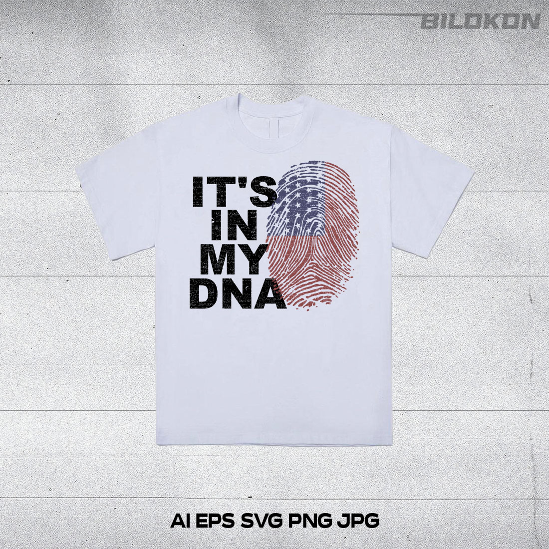 IT\'S IN MY DNA, American flag, USA flag, Fingerprint, SVG Vector preview image.