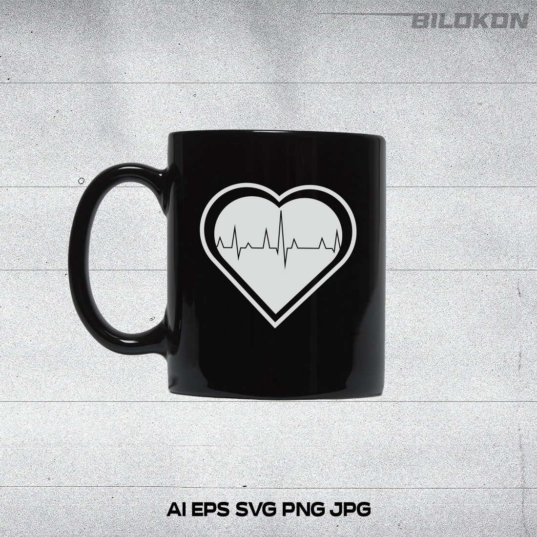 Heartbeat line set, palpitations, SVG Vector preview image.