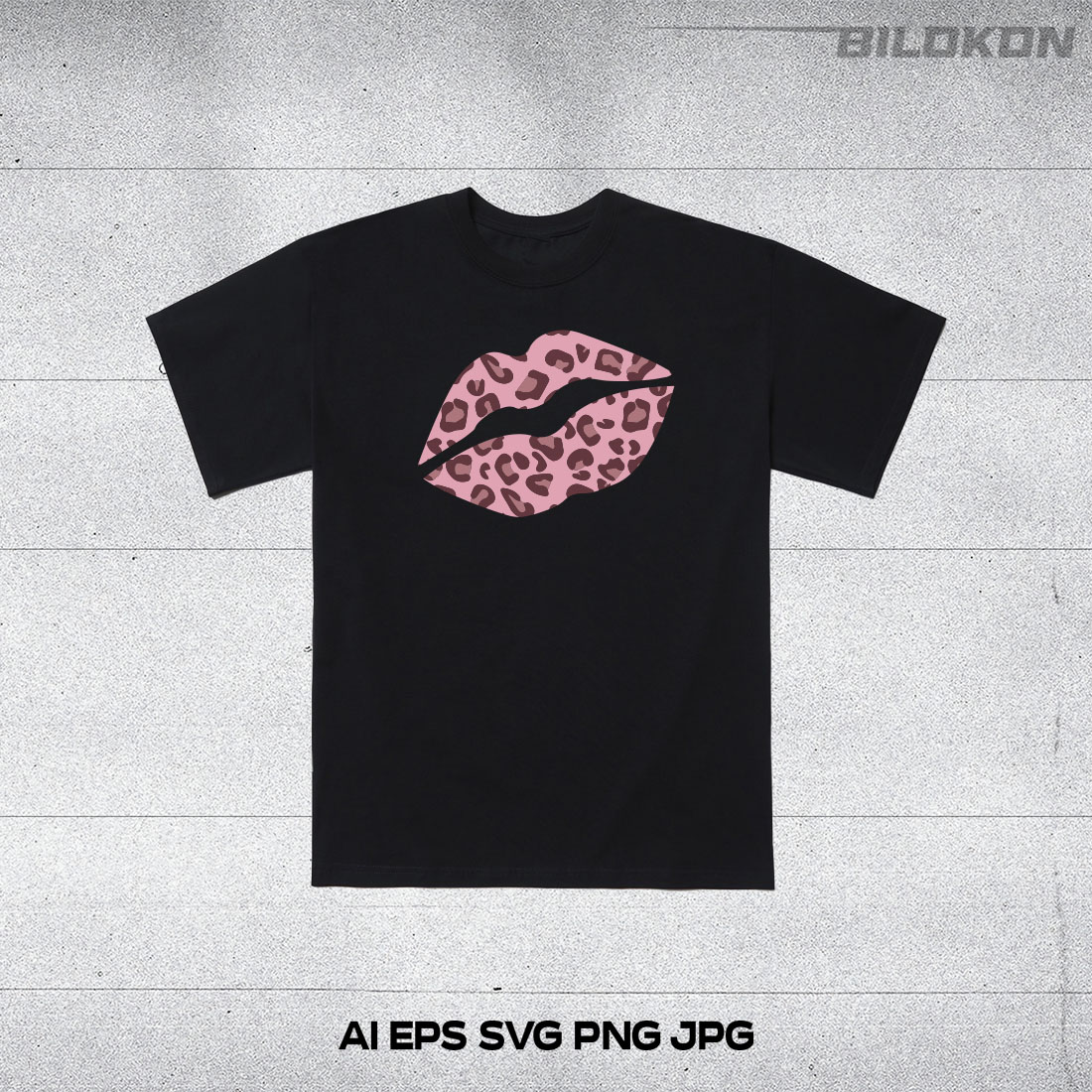 Kissing and biting lips with leopard set, SVG Vector preview image.