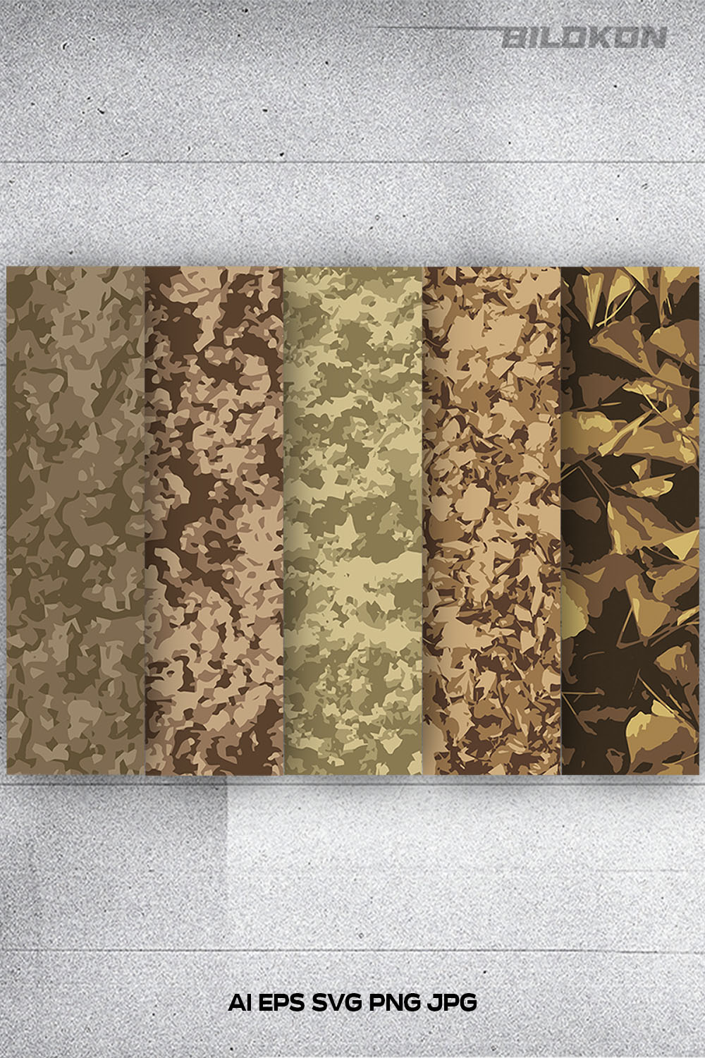 Military Camouflage pattern print set, Tumbler design, SVG Vector pinterest preview image.