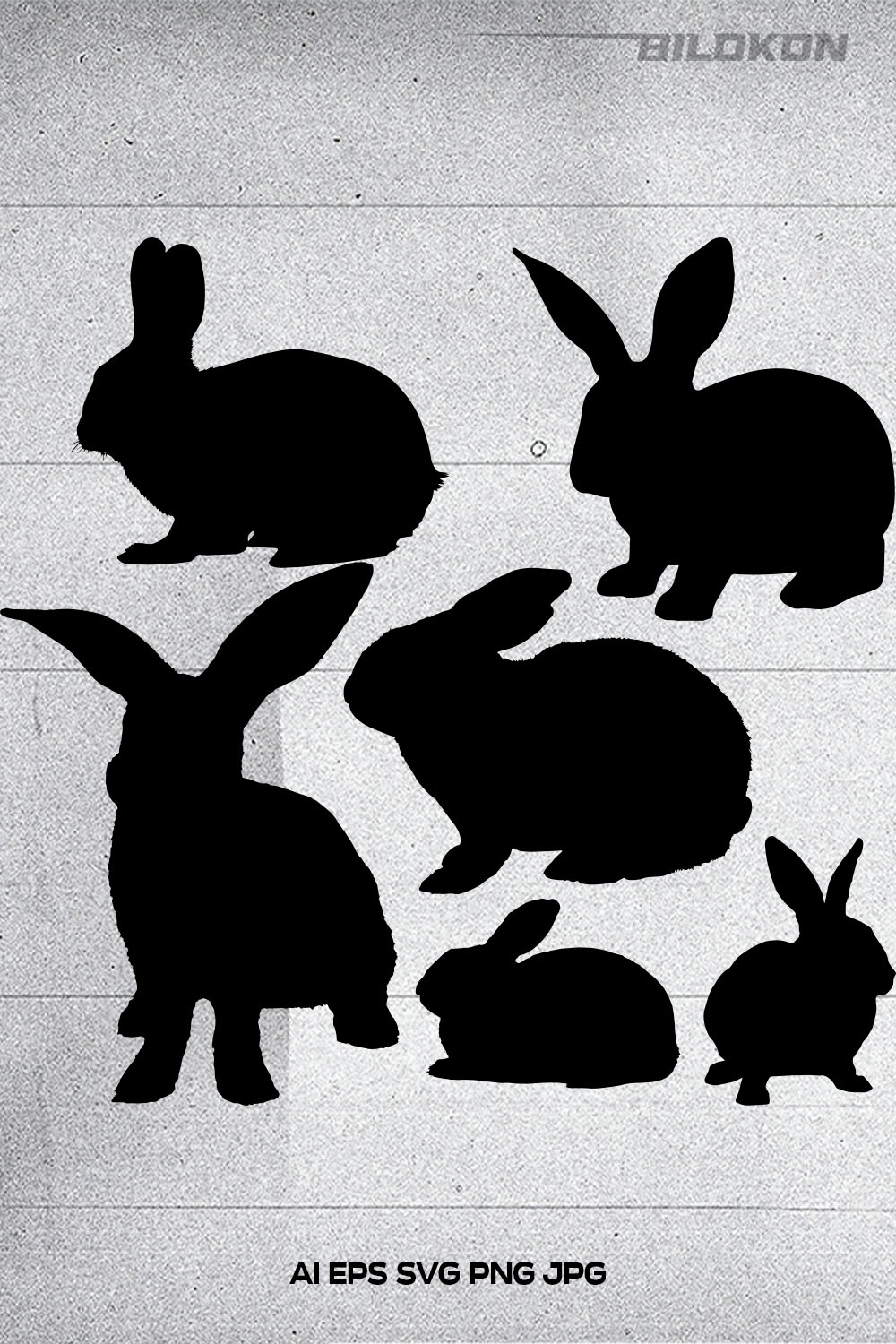 The silhouettes of rabbits are shown in black and white.