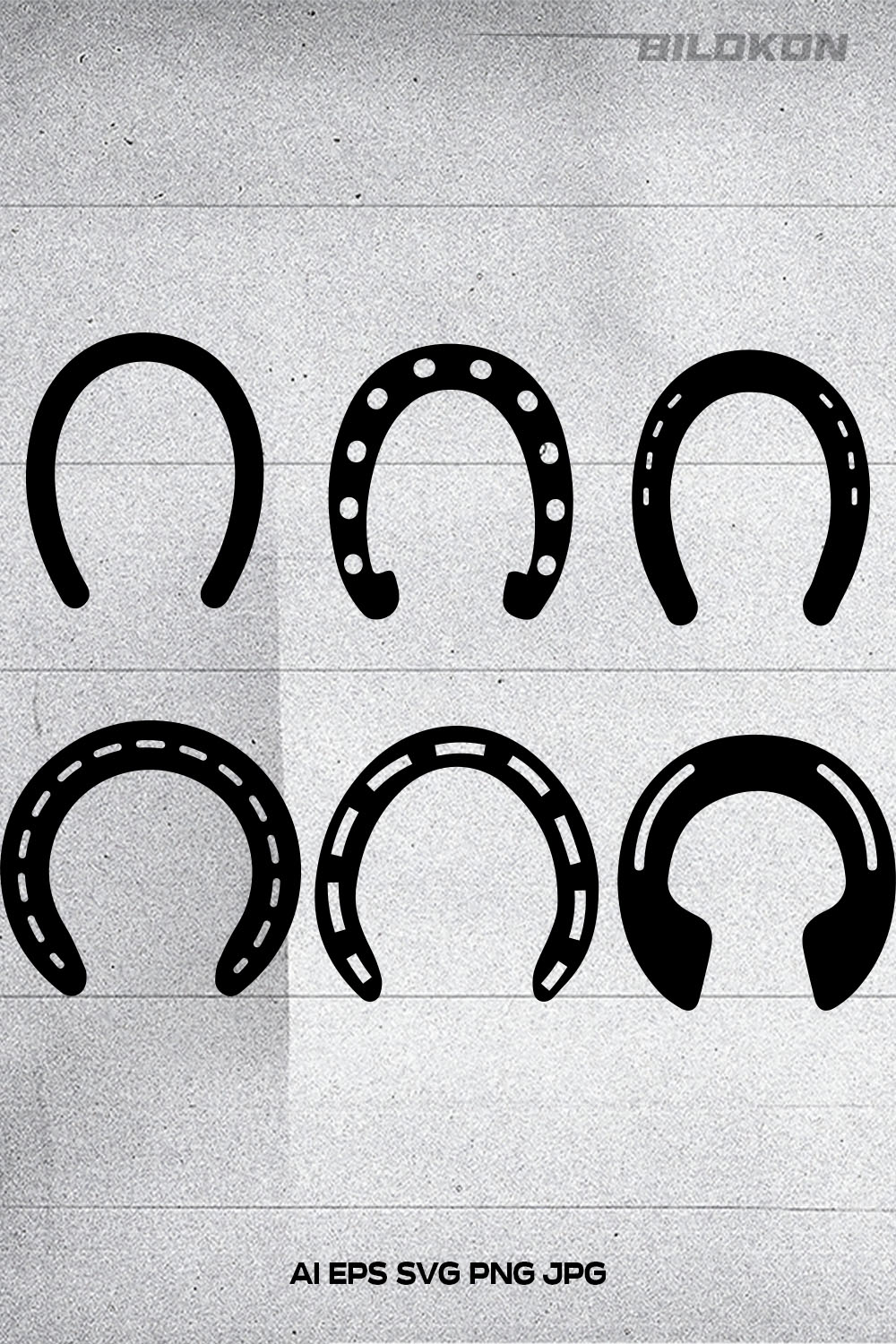 Bunch of different types of horseshoes on a piece of paper.