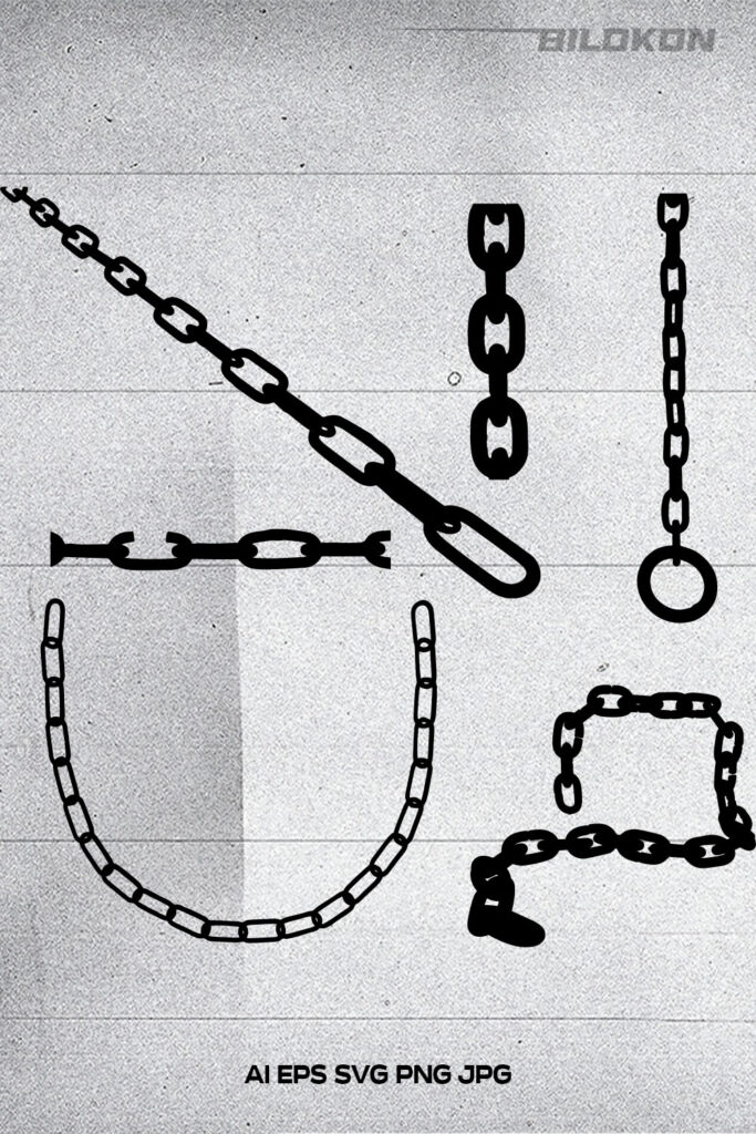 Chains silhouette set , SVG Vector - MasterBundles