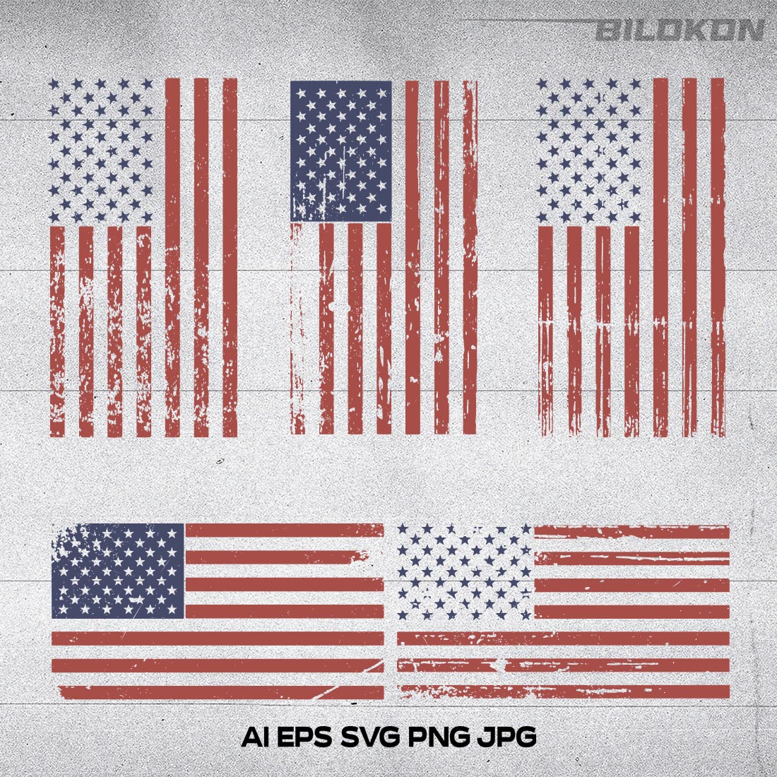 Grunge American flag, USA flag, SVG Vector cover image.