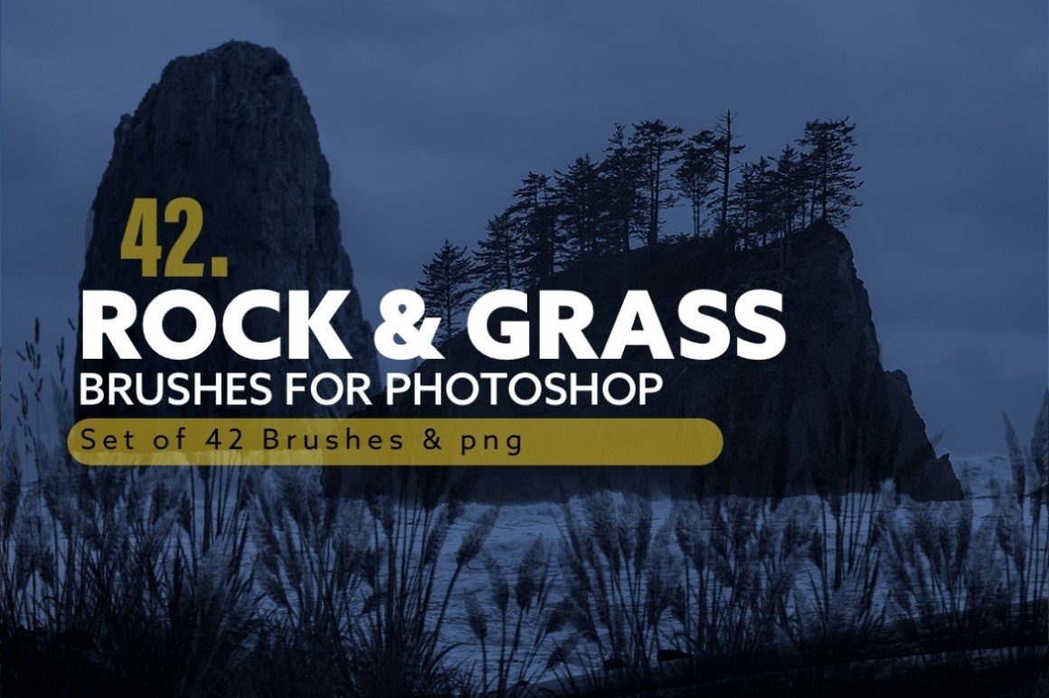 42 Rock and Grass Photoshop Brushespreview image.