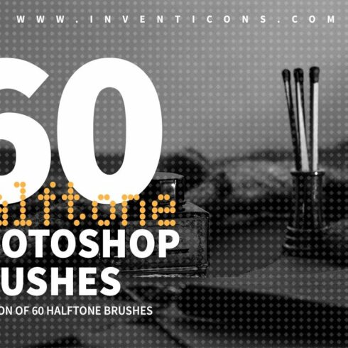 60 Halftone Photoshop Brushescover image.