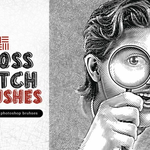 22 Crosshatch Brushes - Photoshopcover image.