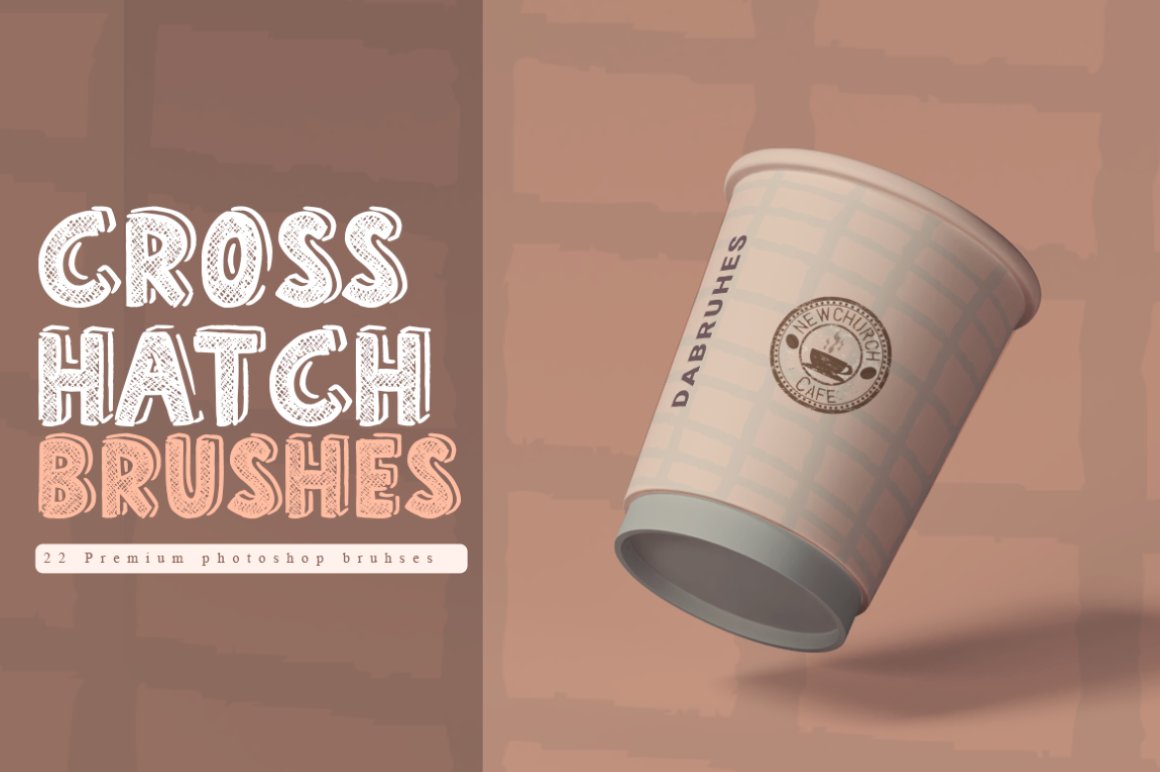 22 Crosshatch Brushes - Photoshoppreview image.