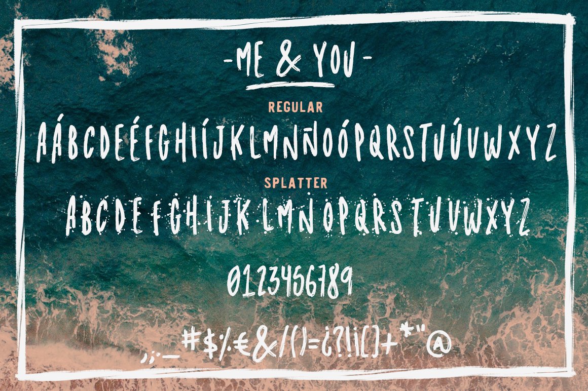 Me and you | Dry Marker font + extra preview image.