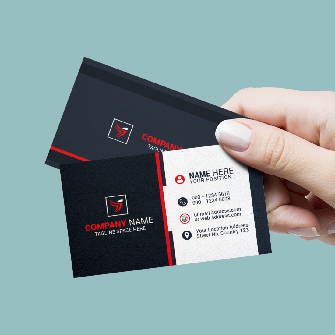100+ Business Card Design Template Bundle preview image.