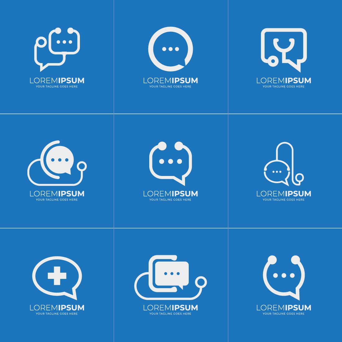 Medical Chat Consult Logo Design Bundle preview image.