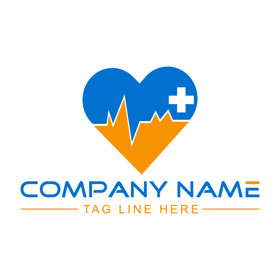 Medical and health care center logo design template, vector illustration preview image.