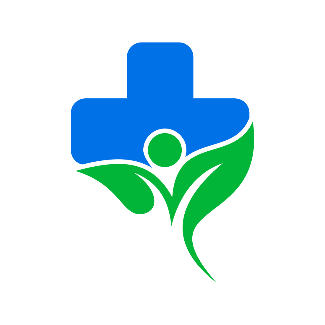 Medical and health care center logo design template, vector illustration preview image.