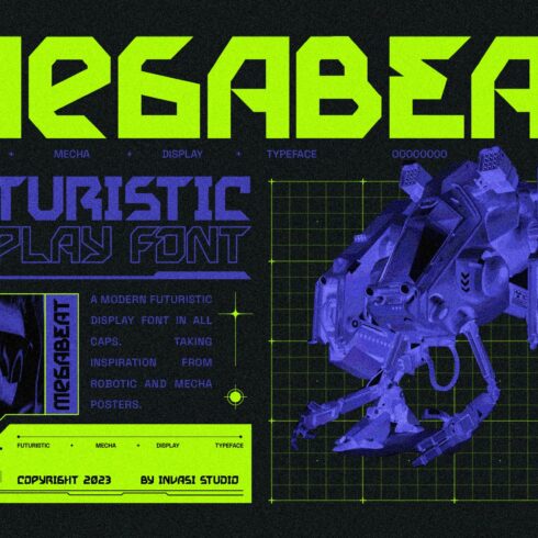 Megabeat - Retro Futurism Fonts cover image.