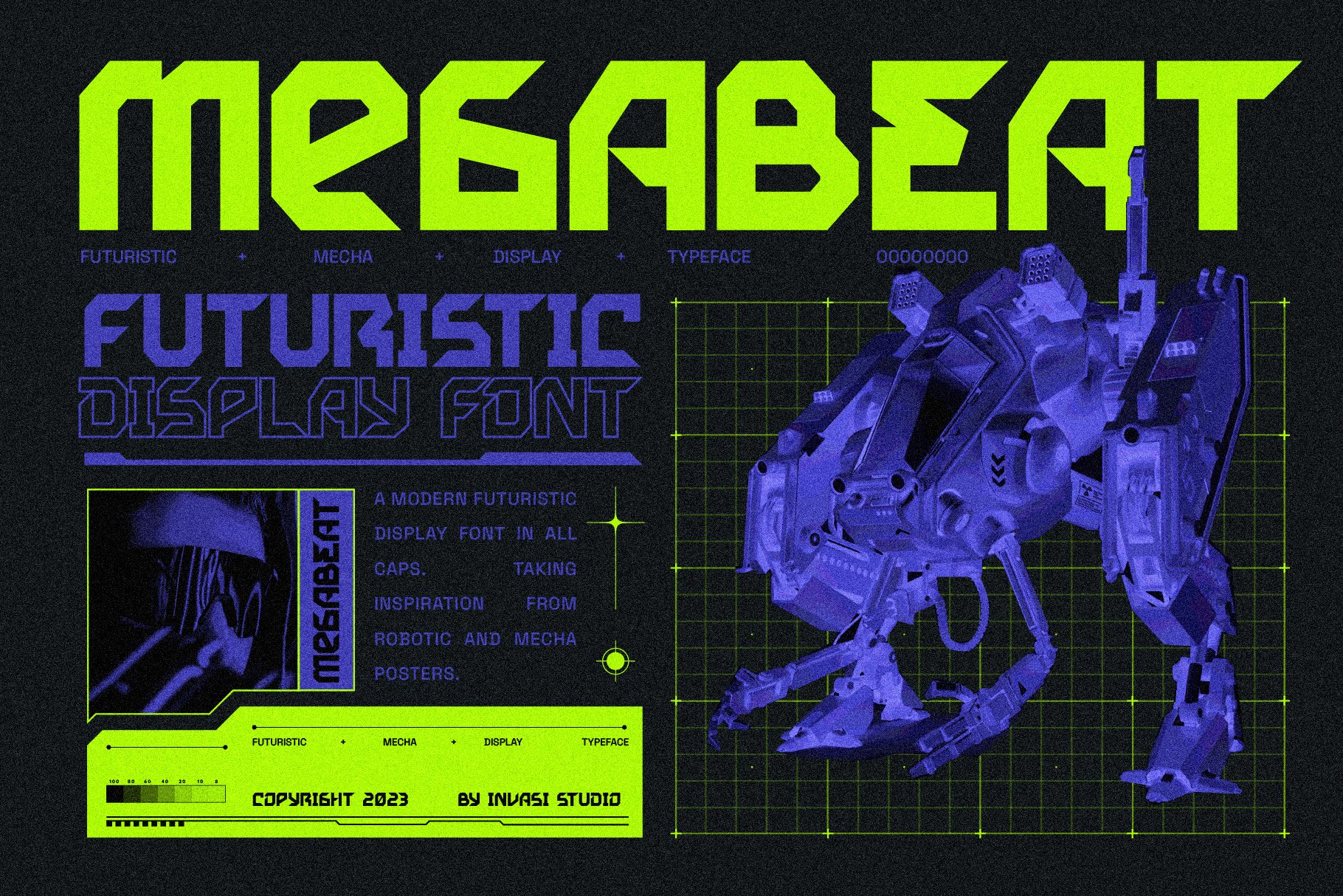 Megabeat - Retro Futurism Fonts cover image.