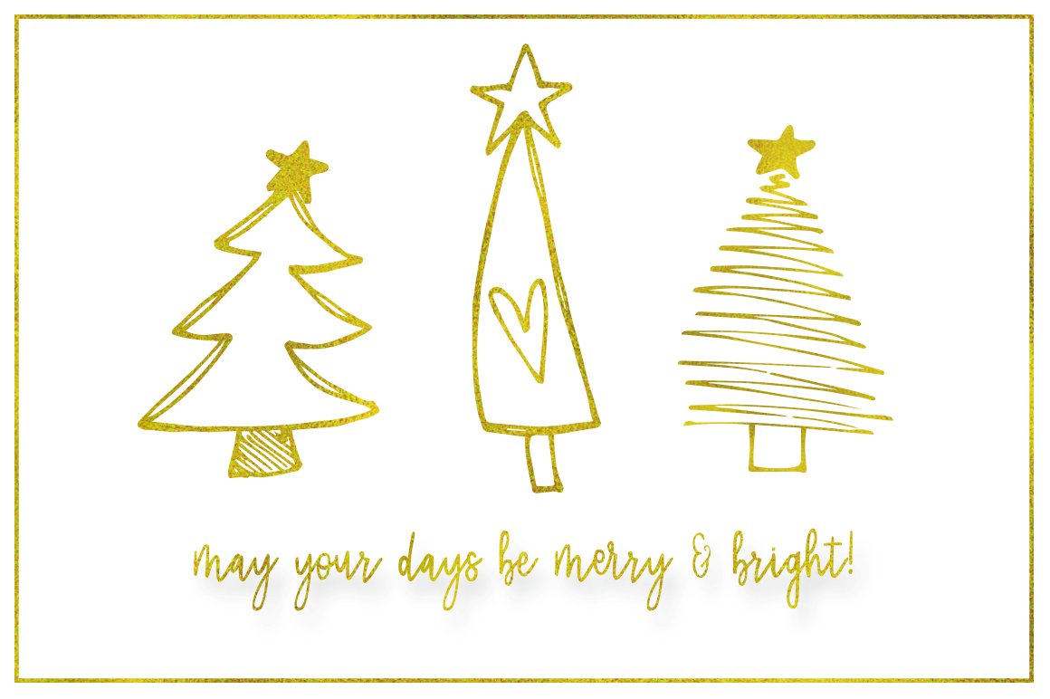 merry and bright gold card 7