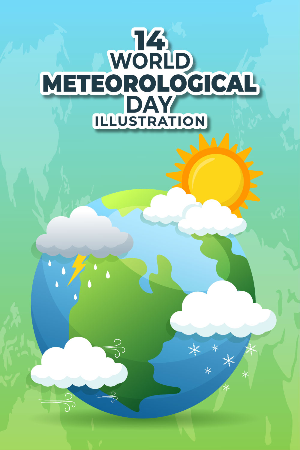 14 World Meteorological Day Illustration pinterest preview image.