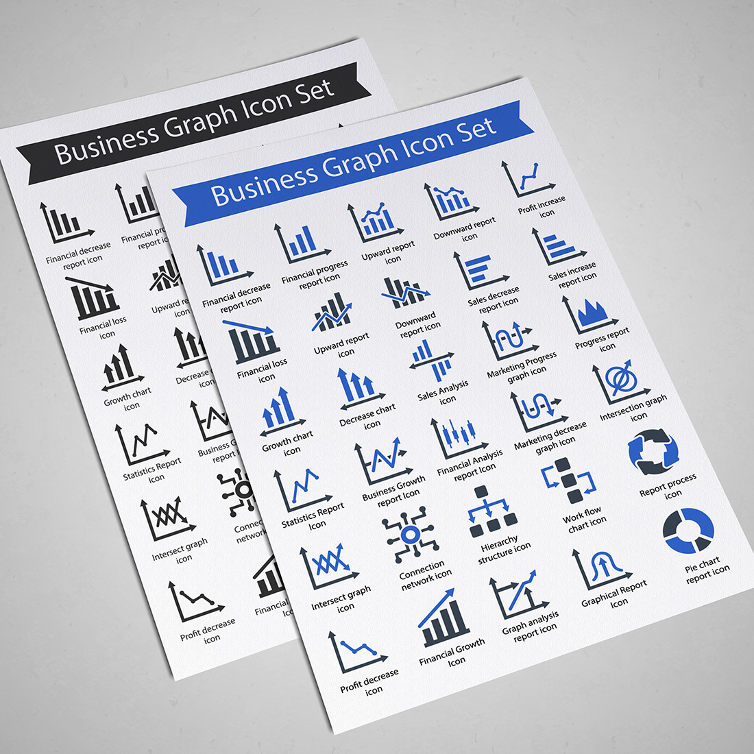 Business Graph Icon Set preview image.