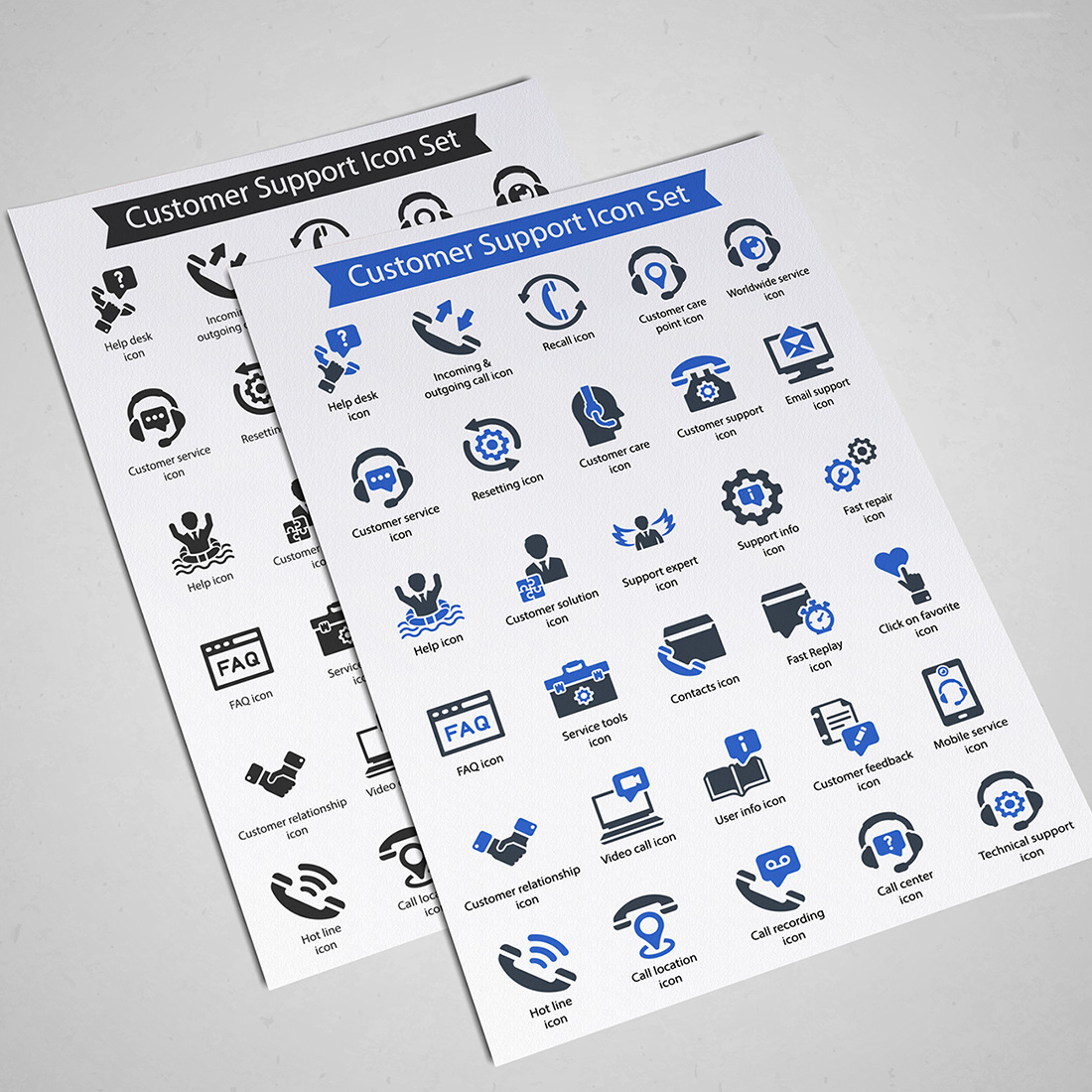 Customer support Icon Set preview image.