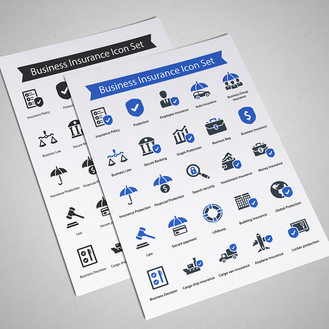 Business Insurance Icon Set preview image.