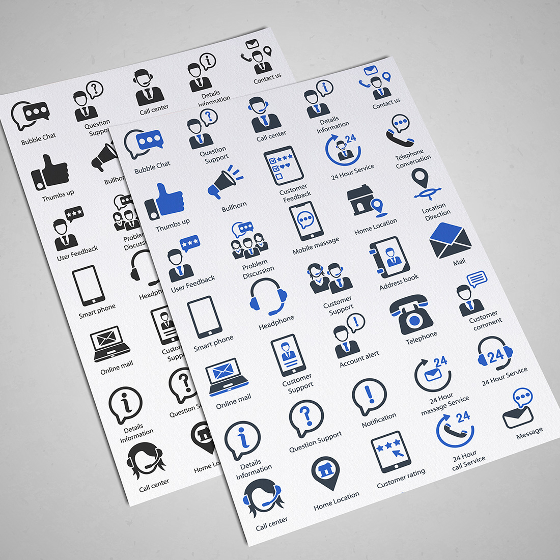 Contact Us Icon Set preview image.