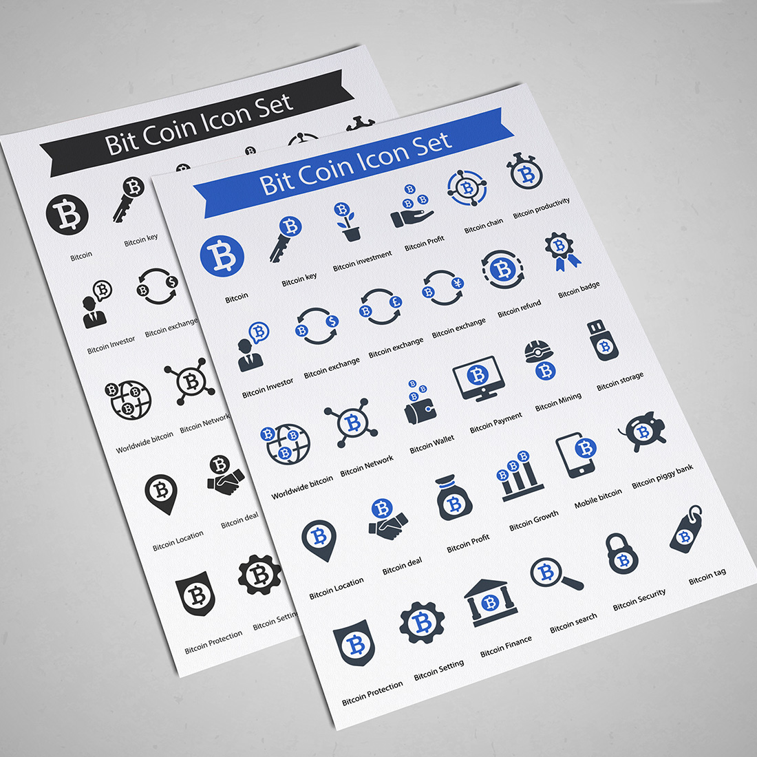 Bitcoin Icon Set preview image.