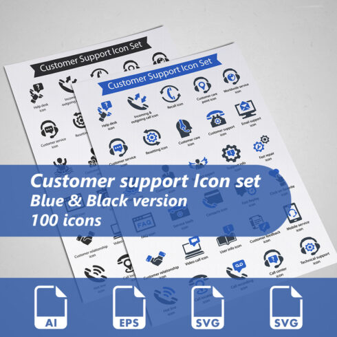 Customer support Icon Set cover image.