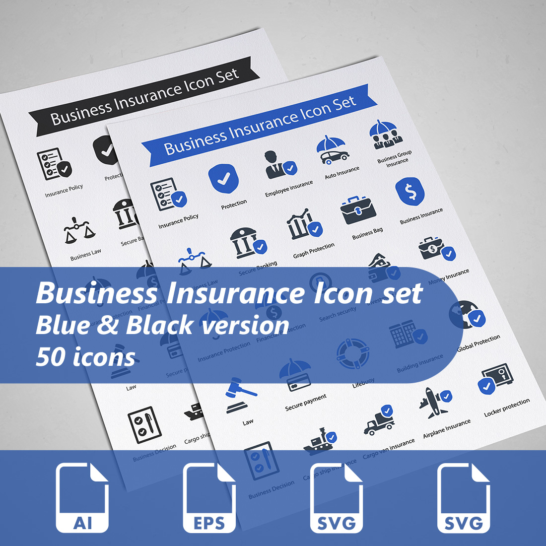 Business Insurance Icon Set cover image.