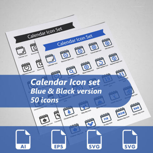 Calendar Icon Set cover image.