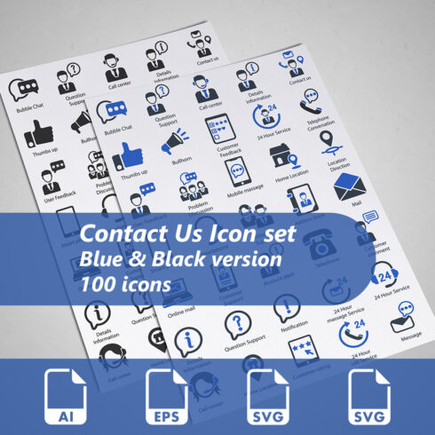 Contact Us Icon Set cover image.