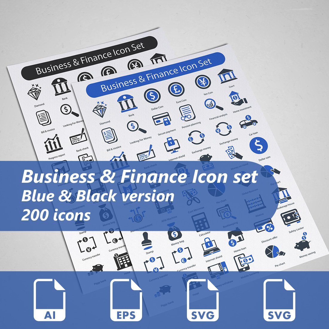 Business And Finance Icon Set cover image.