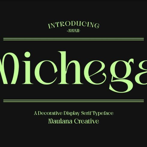 Michega Decorative Serif Typeface cover image.