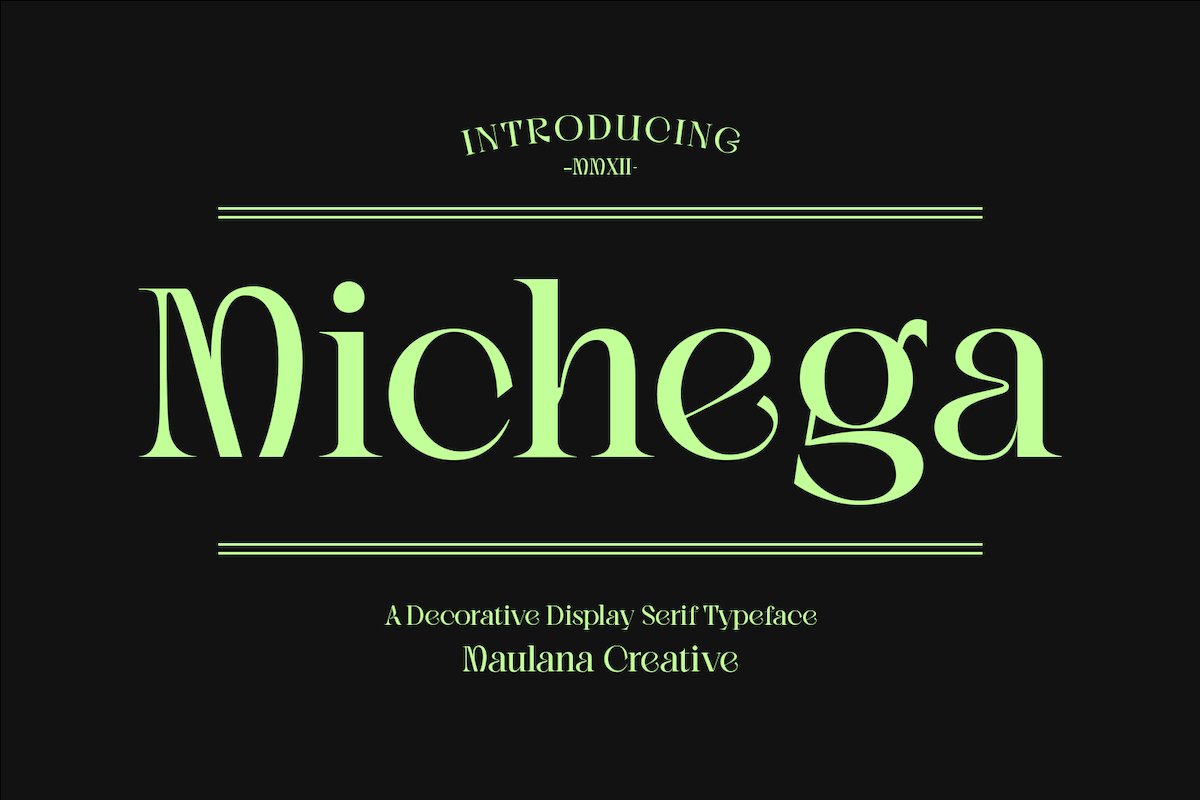 Michega Decorative Serif Typeface cover image.