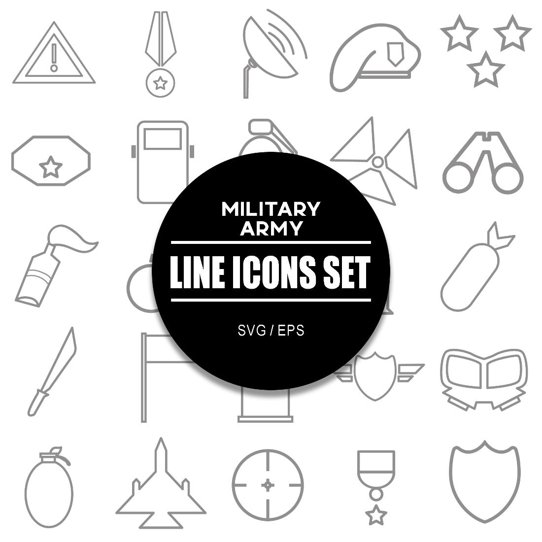 Military Army Icon Set cover image.