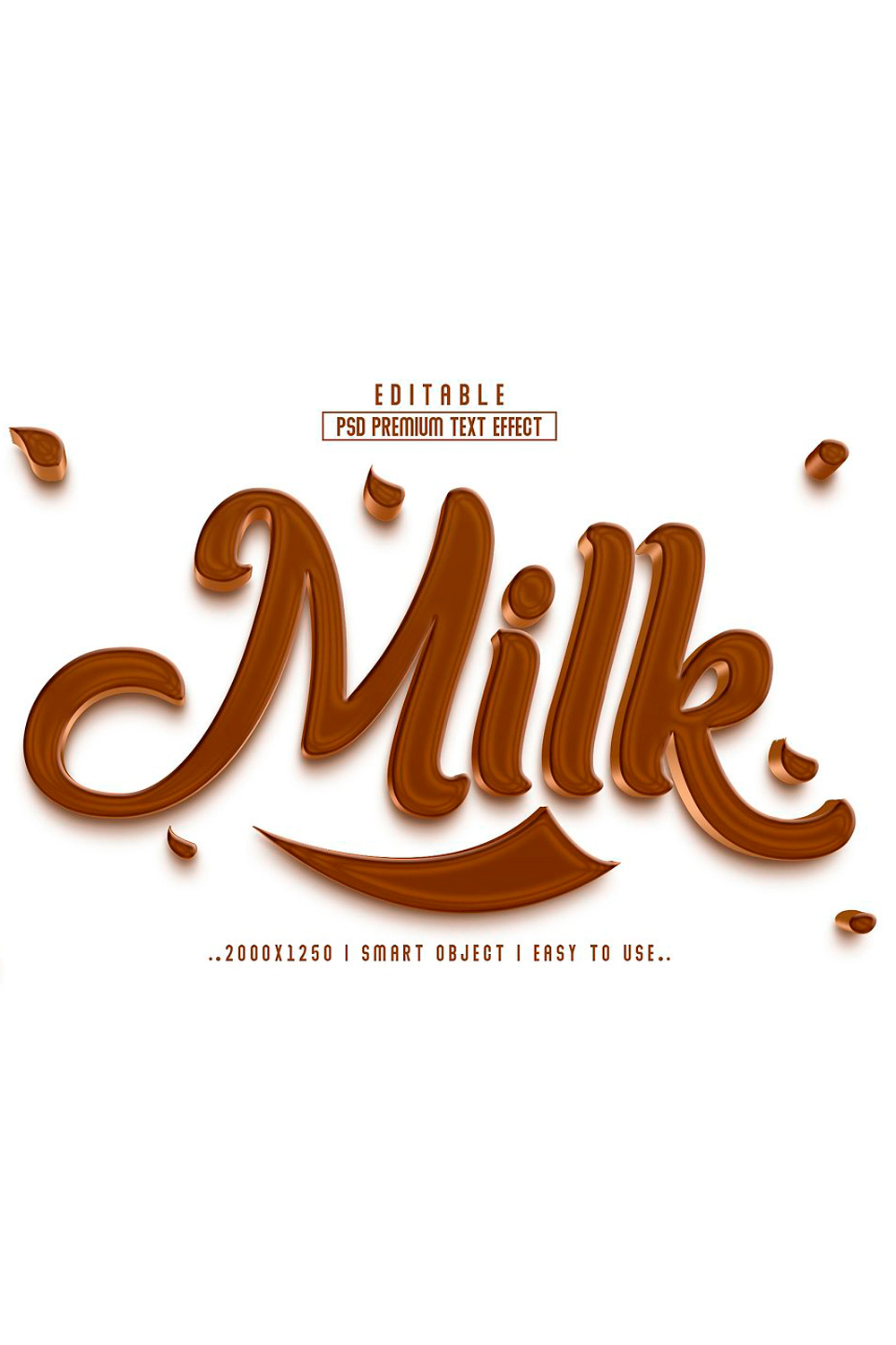 A chocolate text effect that looks like the word milk.